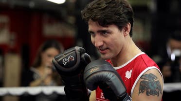 Canadian Prime Minister Justin Trudeau spars in the ring at Gleason's Boxing Gym in the Brooklyn borough of New York, US, April 21, 2016. (Reuters)