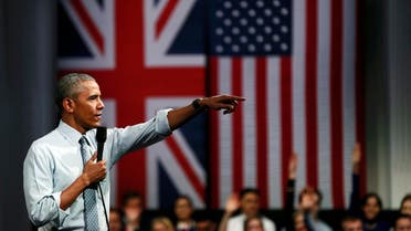 U.S. President Barrack Obama takes part in a Town Hall meeting at Lindley Hall in London, Britain, April 23, 2016. REUTERS