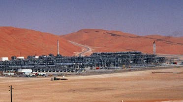 In this Monday, March 8, 2004 file photo, an industrial plant strips natural gas from freshly pumped crude oil is seen at Saudi Aramco’s Shaybah oil field at Shaybah in Saudi Arabia’s Rub al-Khali desert. (AP)