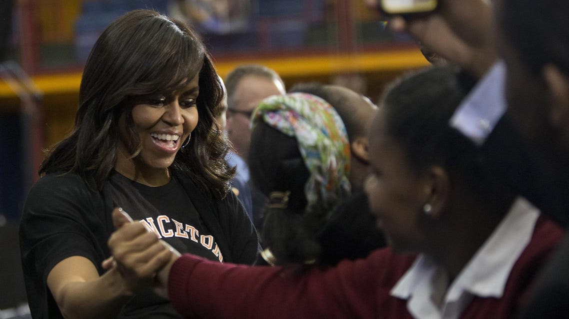 Michelle Obama recounted her experience starting at Princeton University, in Princeton, New Jersey, where she initially felt out of her depth as a first-generation college attendee. (AP)