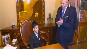 السبسي يحقق حلم طفل بأن يكون رئيساً لتونس