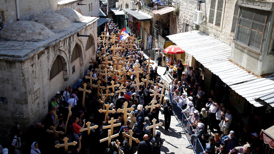 Orthodox Christians commemorate Good Friday in Jerusalem Al Arabiya