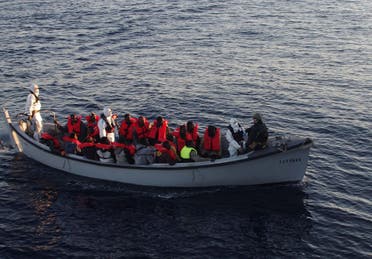 The Italian Navy has already rescued thousands of migrants whose vessels sank while they attempted to cross the Mediterranean Sea from Libya (AFP)