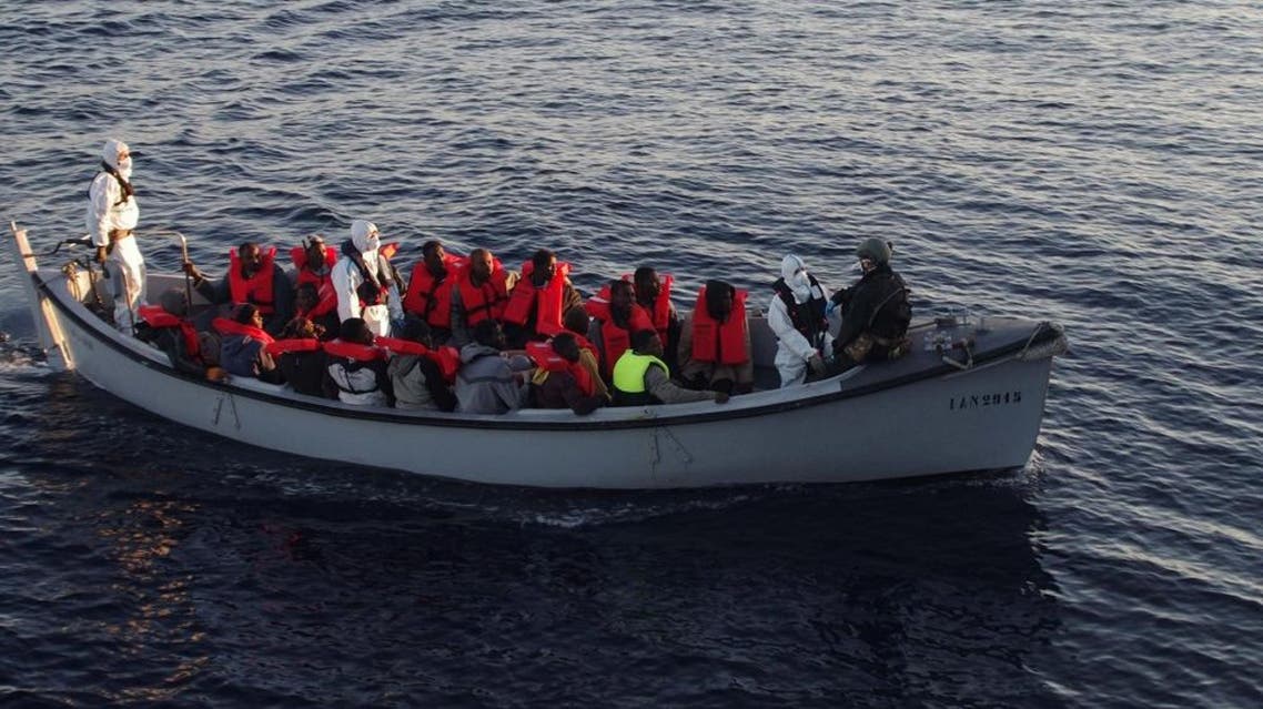 The Italian Navy has already rescued thousands of migrants whose vessels sank while they attempted to cross the Mediterranean Sea from Libya (AFP)