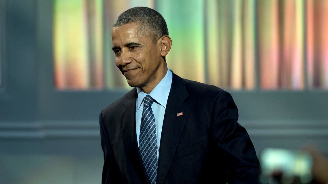 President Barack Obama walks to his seat after speaking at the International Jazz Day Concert on the South Lawn of the White House of the Washington, Friday, April 29, 2016. (AP)