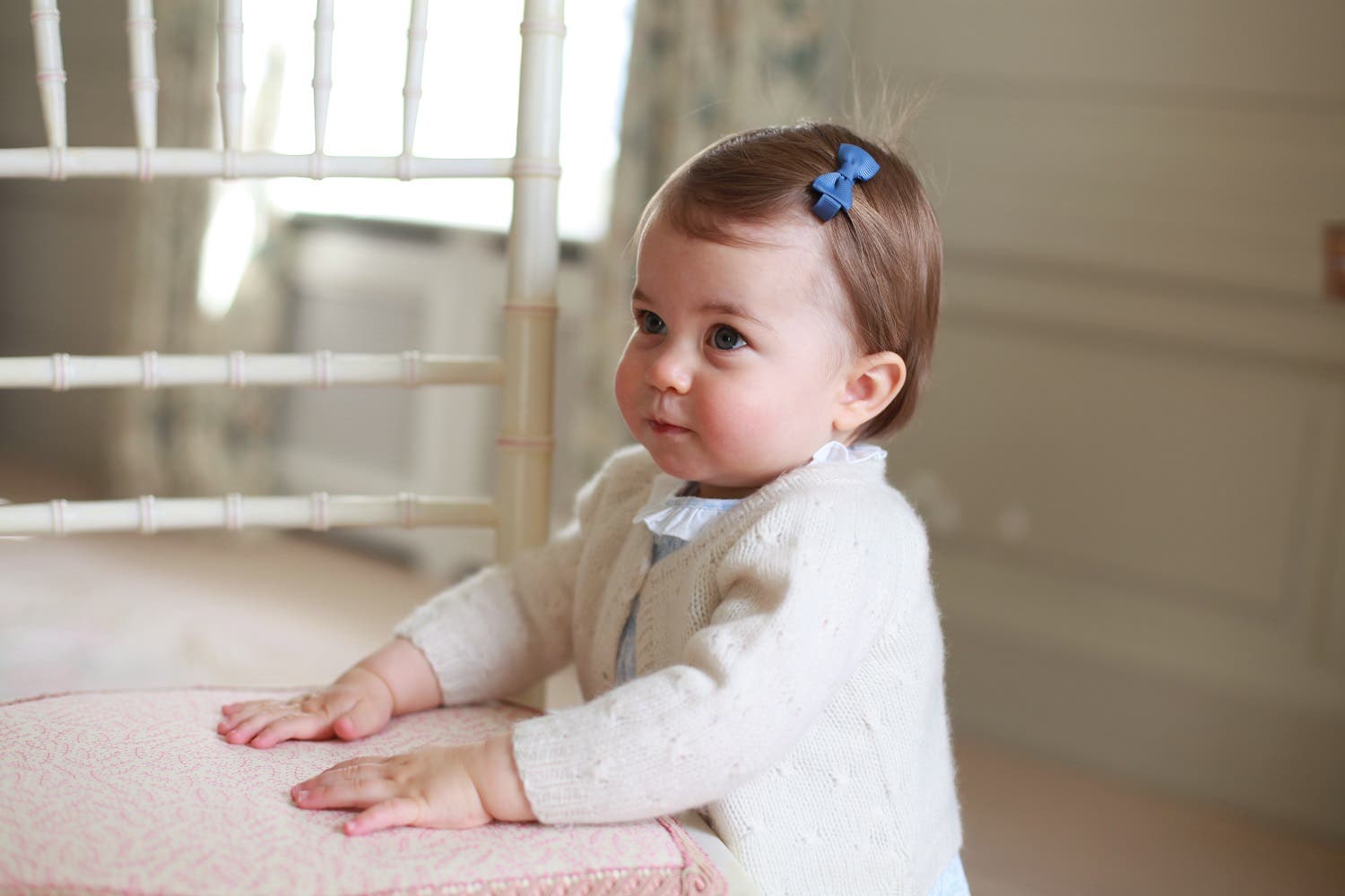 In this undated handout photo released on Sunday, May 1, 2016 by Kensington Palace, Britain's Princess Charlotte poses for a photograph, at Anmer Hall, in Norfolk, England (Photo: Kate, the Duchess of Cambridge/Kensington Palace via AP)