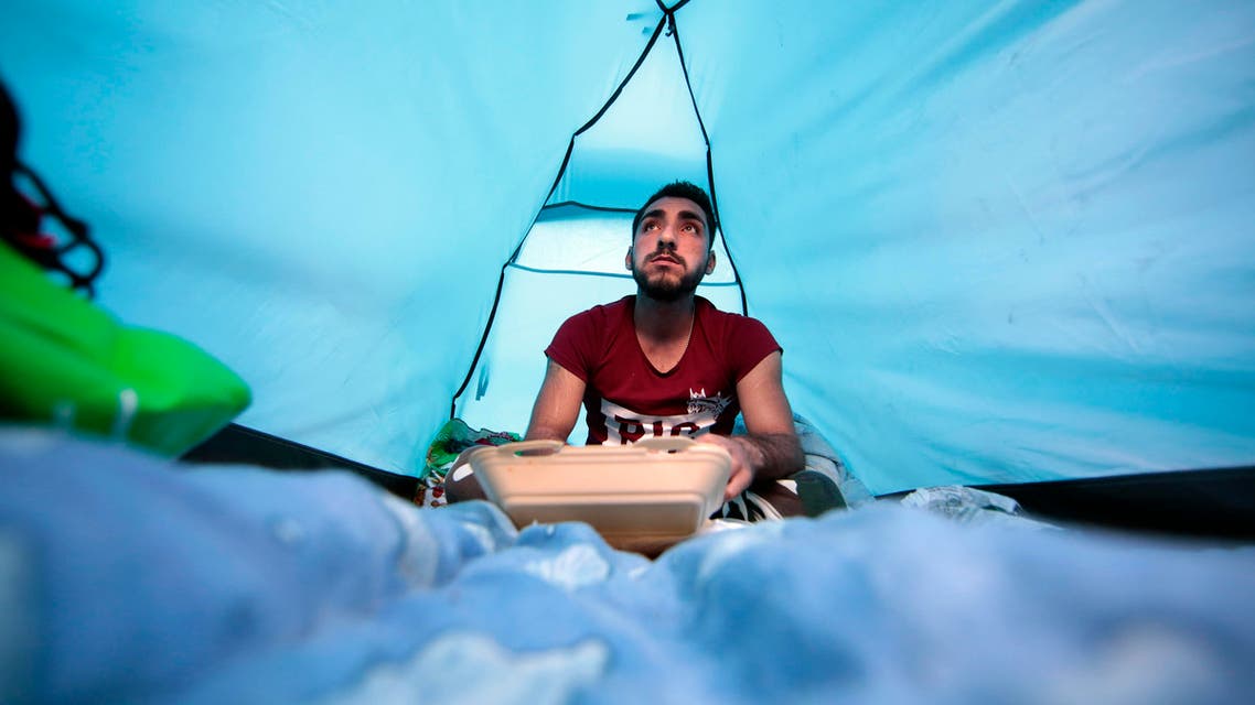 Ehab Ali Naser, a 23 year-old Syrian refugee, who had spent a year in Lebanon before traveling to Europe. (Reuters)