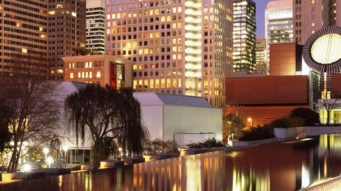 The exterior of the St. Regis San Francisco - one of the two hotels the Qatar fund is looking to buy - seen at night. (Photo courtesy Starwood Hotels)