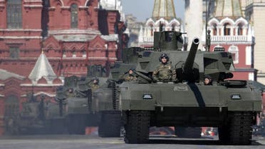 Russia rolled out an air defense missile system as it showcased its military war machine on Moscow’s Red Square 