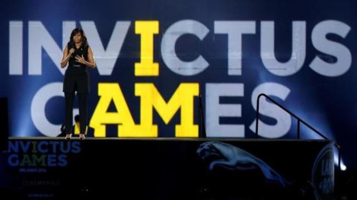 US First Lady Michelle Obama takes part in the opening ceremonies of the Invictus Games in Orlando, Florida, US, May 8, 2016. (Reuters)