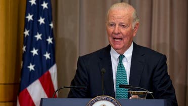 Former Secretary of State James Baker speaks during the groundbreaking ceremony for the U.S. Diplomacy Center at the State Department in Washington, Wednesday, Sept. 3, 2014. Secretary of State John Kerry hosted five of his predecessors, including Baker, in a rare public reunion for the groundbreaking of a museum commemorating the achievements of American statesmanship. (AP)