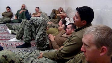 This picture released by the Iranian Revolutionary Guards on Wednesday, Jan. 13, 2016, shows detained American Navy sailors in an undisclosed location in Iran (File Photo: AP)