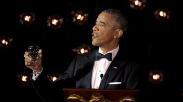 U.S. President Barack Obama toasts Nordic leaders during a state dinner at the White House in Washington, U.S., May 13, 2016. REUTERS