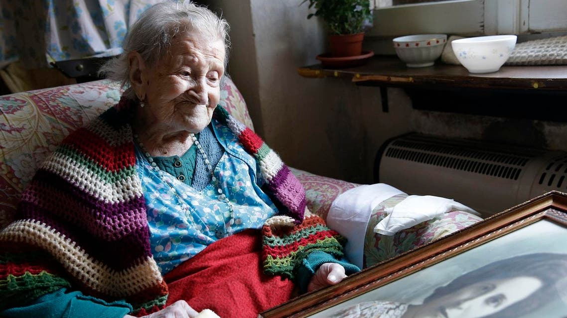 In this Friday, June 26, 2015 photo, Emma Morano, 116, sits in her apartment in Verbania, Italy. At 116 years of age, Emma is now the oldest person in the world and is believed to be the last surviving person in the world who was born in the 1800s, coming into the world on Nov. 29, 1899. That’s just 4 and a half months after Susannah Mushatt Jones, who died Thursday in New York at the age of 116. (AP)
