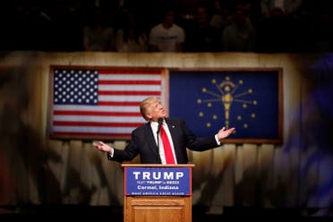 U.S. Republican presidential candidate Donald Trump speaks at a campaign event at The Palladium at the Center for Performing Arts in Carmel, Indiana, U.S. May 2, 2016. REUTERS