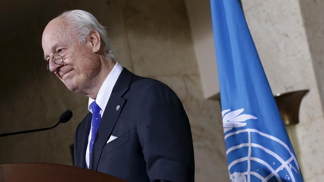 U.N. mediator Staffan de Mistura attends a news conference after a round of meetings during the Syria peace talks at the United Nations in Geneva, Switzerland, April 22, 2016. REUTERS
