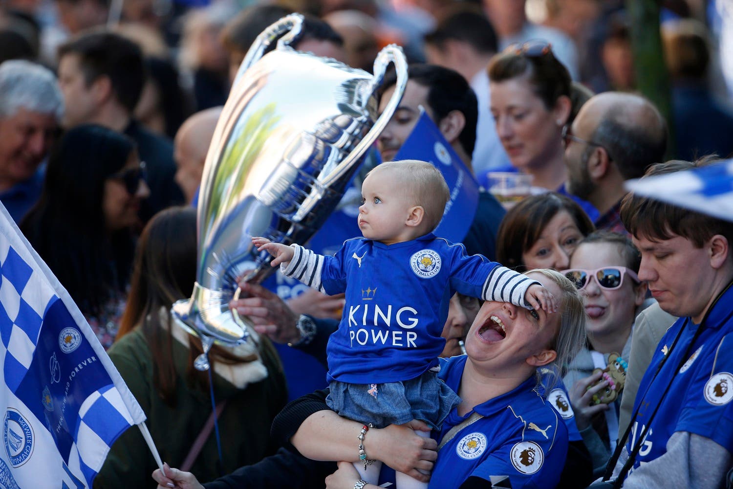 Leicester fans before the parade. (Reuters)