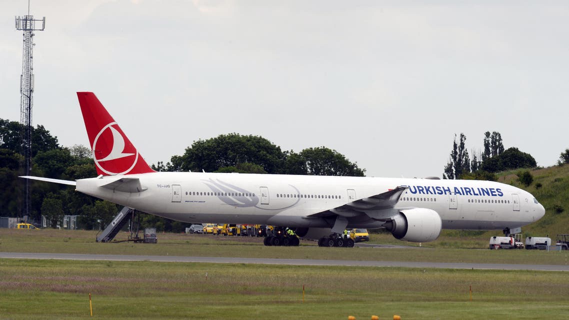 Turkish Airlines plane is seen in Copenhagen Airport, Denmark, Thursday, June 25, 2015 . D