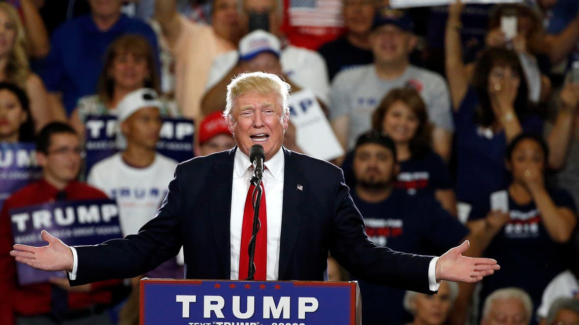 Republican presidential candidate Donald Trump speaks at a campaign event in Albuquerque, N.M., Tuesday, May 24, 2016. (AP