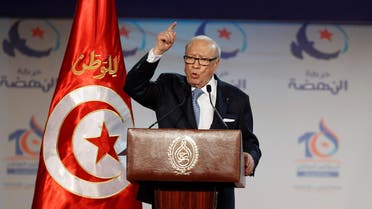 Tunisian President Beji Caid Essebsi speaks during the congress of the Ennahda Movement in Tunis, Tunisia May 20, 2016. REUTERS/Zoubeir Souissi