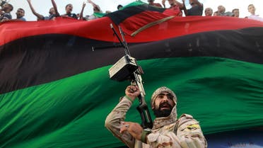 One of the members of the military protecting a demonstration against candidates for a national unity government proposed by U.N. envoy for Libya Bernardino Leon, is pictured in Benghazi, Libya October 23, 2015. REUTERS