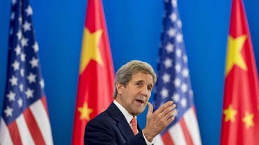 U.S. Secretary of State John Kerry speaks during the opening session of the U.S.-China Strategic and Economic Dialogues at Diaoyutai State Guesthouse in Beijing Monday, June 6, 2016. (Saul Loeb/Pool Photo via AP)