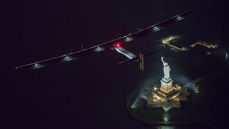Solar-powered airplane lands in New York City