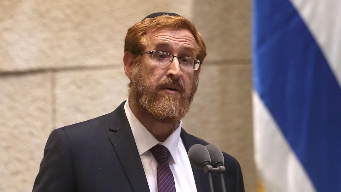 Far right Israeli rabbi Yehuda Glick speaks during a Knesset session in which he is sworn in, on May 25, 2016, in Jerusalem.afp