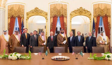 Saudi Arabia’s Deputy Crown Prince Mohammed bin Salman meets with members of the US Senate Committee on Foreign Relations, Washington, June 15, 2016. (SPA)