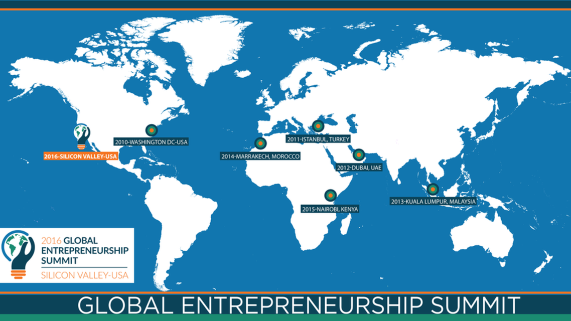 The Global Entrepreneurship Summit 2016 (GES-2016) will be the 7th installment in a series previously hosted by the United States and the governments of Turkey, the United Arab Emirates, Malaysia, Morocco, and Kenya.
