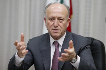 Lebanon's Justice Minister Ashraf Rifi speaks in his office in Beirut in this May 8, 2014 file photo. Rifi on February 21, 2016 announced his resignation, blaming political rivals Hezbollah and their allies for the country's political crisis, which has seen it without a president for 21 months and paralysed state institutions. REUTERS