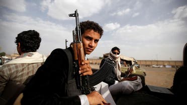 Houthi fighters ride on the back of a truck as they attend a tribal gathering in Sanaa, Yemen June 20, 2016. REUTERS