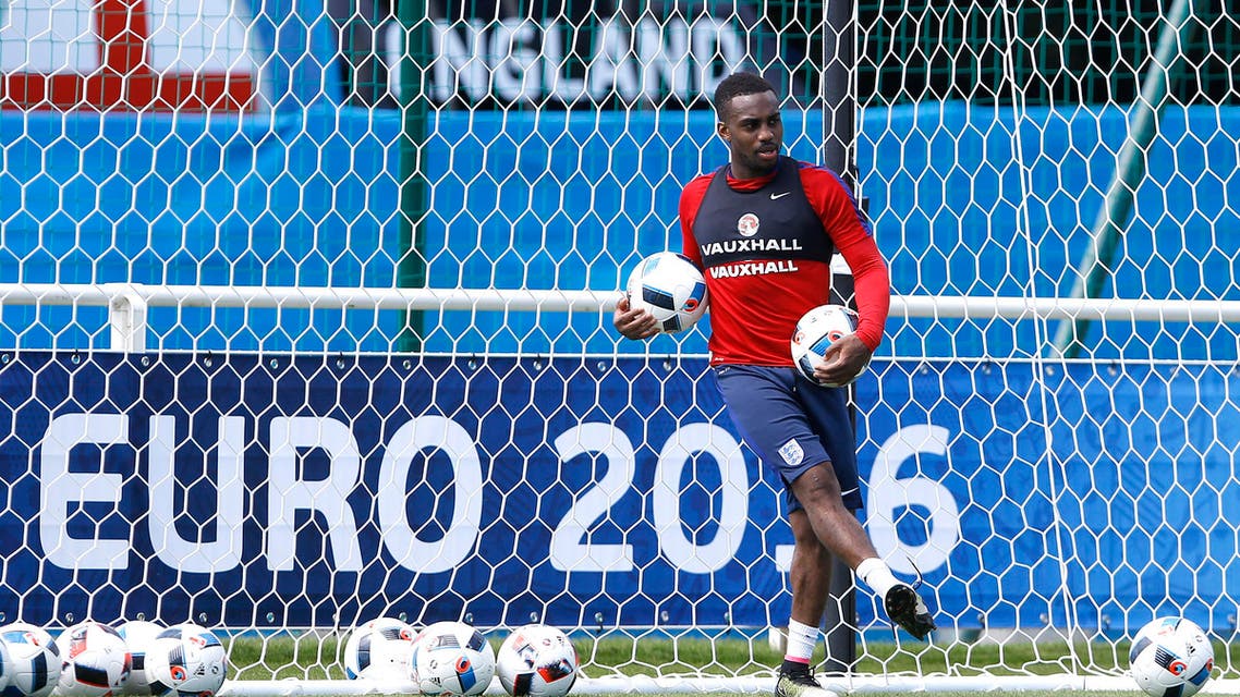 England’s Danny Rose kicks a ball during a training session in Chantilly, France, Thursday, June 23, 2016. England will face Iceland in a Euro 2016 round of 16 soccer match in Nice on Monday, June 27. (AP)