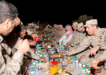 Deputy Crown Prince Inspects Air Defense Units, in Najran, Shares Iftar with them, and Presides over a Military Meeting, there (SPA)