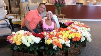 Husband surprises wife with 500 roses after chemo treatment