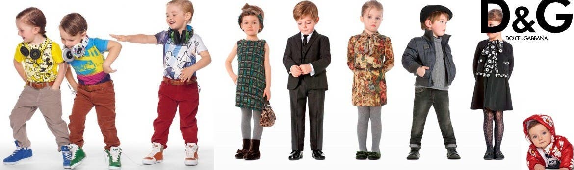 An example of a designer clothes range for kids. This collection is by D&G.