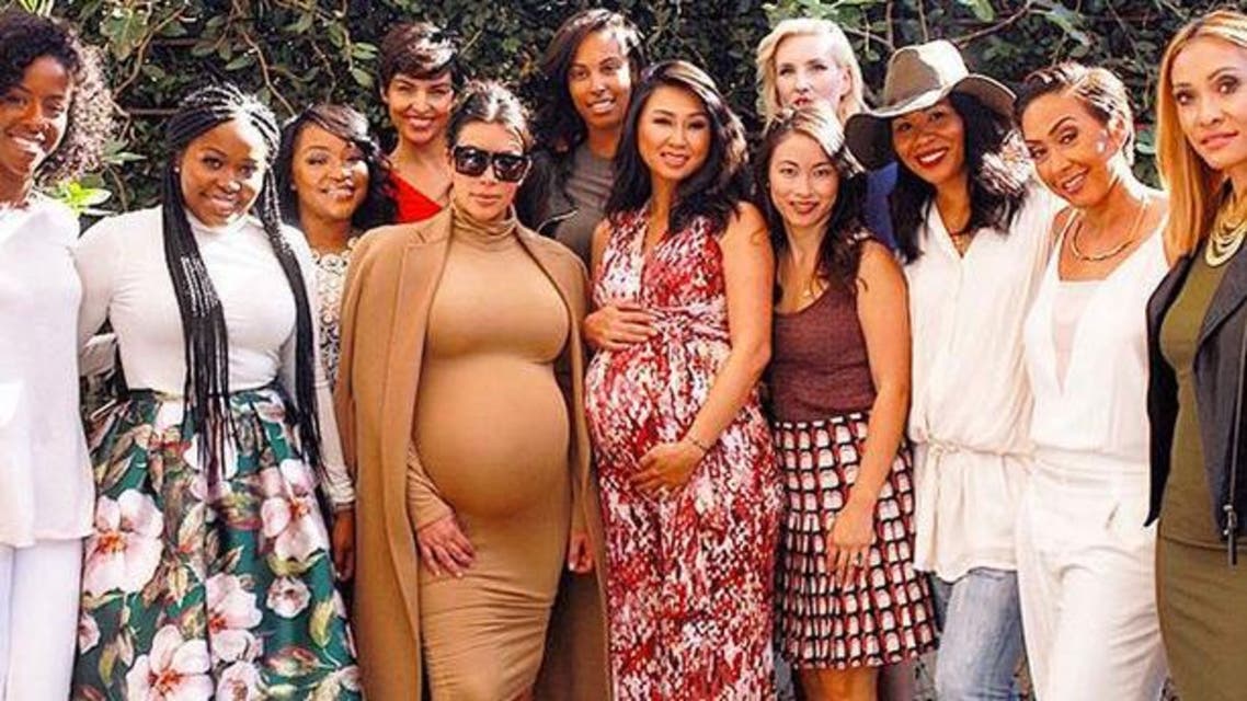 Instagram @tracyhnguyen Kim Kardashian looks enormous at baby shower
