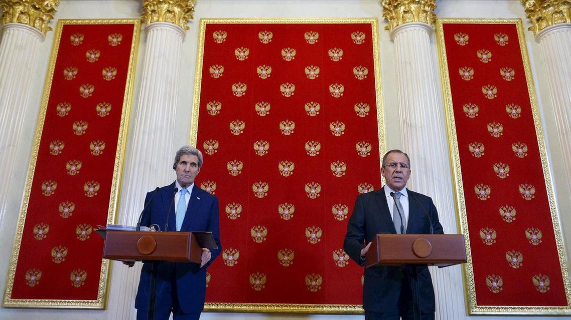 U.S. Secretary of State John Kerry (L) and Russia's Foreign Minister Sergei Lavrov hold a joint news conference at the Kremlin in Moscow December 15, 2015. REUTERS