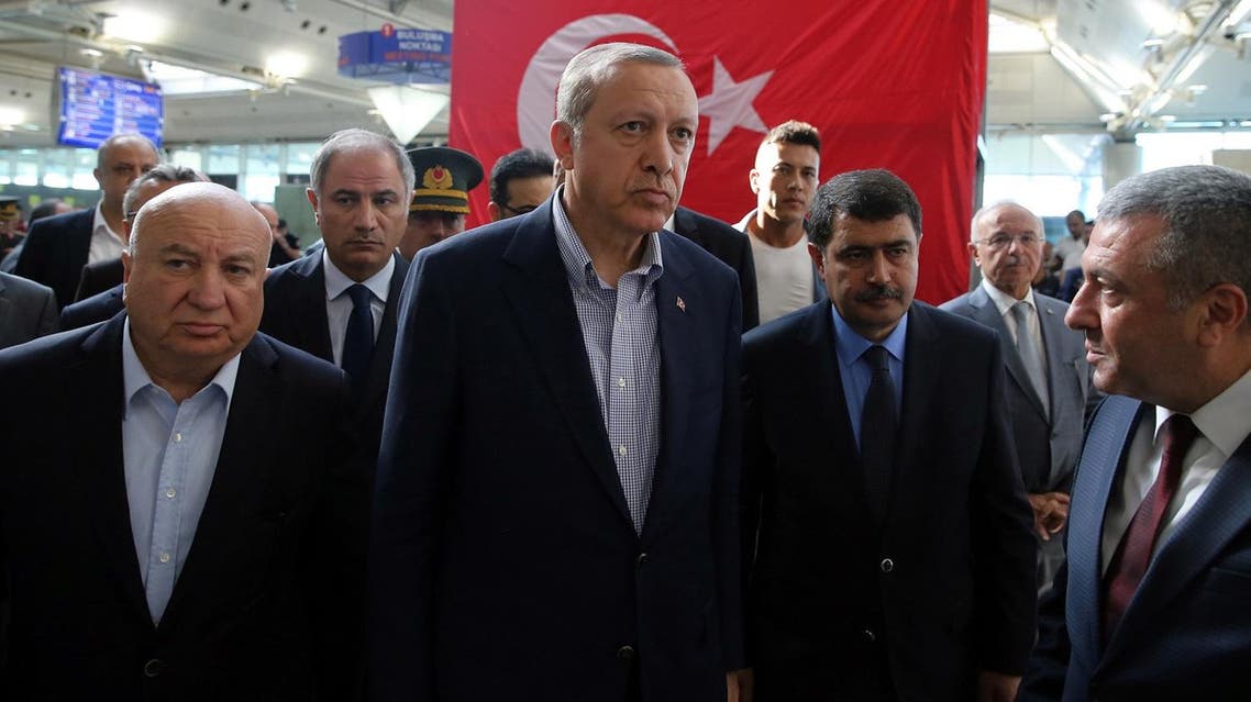 Turkey's President Recep Tayyip Erdogan, center, visits Ataturk Airport in Istanbul, after Tuesday's blasts, Saturday July 2, 2016 (Photo: Kayhan Ozer, Presidential Press Service, Pool via AP)