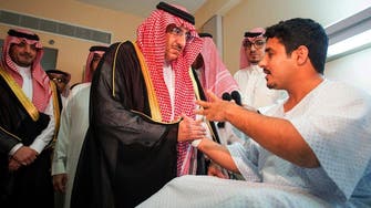 Mohammed Bin Nayef meets Prophet mosque attack injured