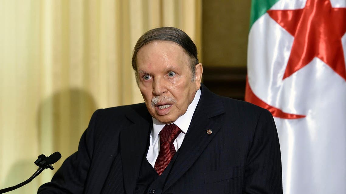 A file photo shows Algerian President Abdelaziz Bouteflika on April 10, 2016 in Zeralda, a suburb of the capital Algiers. (AFP)