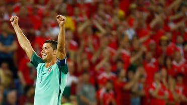 Portugal's Cristiano Ronaldo celebrates after the game (Reuters)