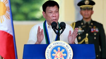 New Philippine President Rodrigo Duterte addresses the troops during the Change-of-Command ceremony for incoming Armed Forces chief Gen. Ricardo Visaya Friday, July 1, 2016. (AP)