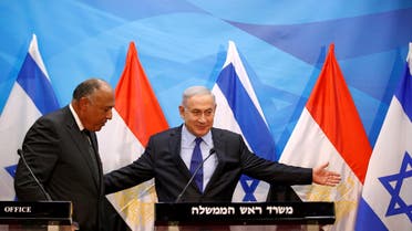 Israeli Prime Minister Benjamin Netanyahu meets Egypt's Foreign Minister Sameh Shoukry in Jerusalem July 10, 2016 REUTERS