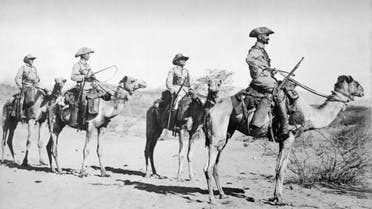 Four German soldiers seen patrolling in present-day Namibia in 1906. (Photo courtesy Wikimedia Commons)