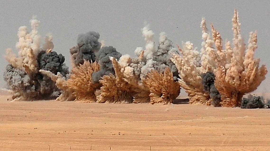 Smoke is seen after United Arab Emirates F-16 fighter jets fired missiles during joint military manoeuvres with the French army in the desert of Abu Dhabi May 2, 2012. (File photo: Reuters)