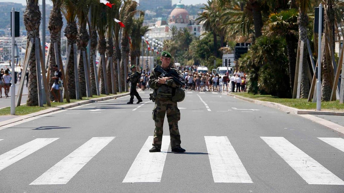 Soldiers from the French Foreign Legion patrol on the Promenade des Anglais on the third day of national mourning to pay tribute to victims of the truck attack on Bastille Day that killed scores and injured as many in Nice. (File photo: Reuters)