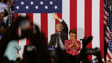 Democratic U.S vice presidential candidate Senator Tim Kaine (D-VA) waves with his wife Anne at his side after Democratic U.S. presidential candidate Hillary Clinton publicly introduced him as her vice presidential running-mate during a campaign rally in Miami, Florida, U.S. July 23, 2016. REUTERS/