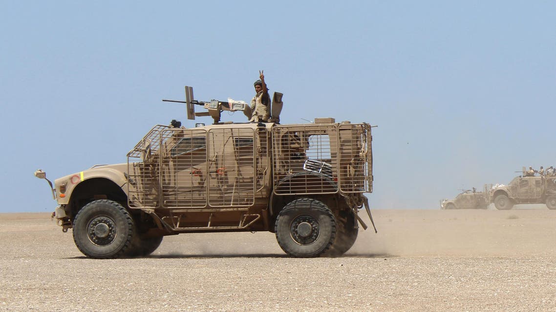 Fighters against Shiite rebels known as Houthis ride on armored vehicles near the strait of Bab al-Mandab, west of the southern port city of Aden, to take back the control of the strait, Yemen, Friday, Oct. 2, 2015. (ap)