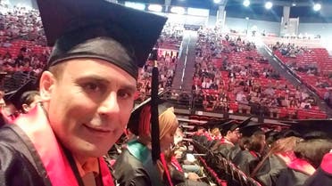 In this May 2016 photo released by a family member shows Robin Shahini during his International Security and Conflict Resolution San Diego State University graduation ceremony in San Diego, Calif. The U.S. State Department said Thursday, July 21, 2016, that it is looking into reports another American has been detained in Iran. State Department spokesman John Kirby would not comment further on the detention of Robin Shahini. The girlfriend of the San Diego man said Shahini's sister told her Iranian authorities took him into custody July 11 while he was visiting family in his native Iran and he has not been heard from since. (Shahini Family Photo via AP)